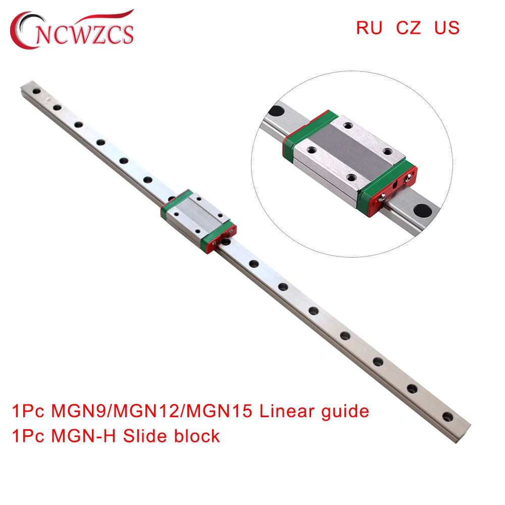 

MGN Mini Linear Guide MGN9 MGN12 MGN15 250 300 350 400 450 500 550 600 800 1000mm MGN12 Slide Linearrail+1PC MGN12H Carriage