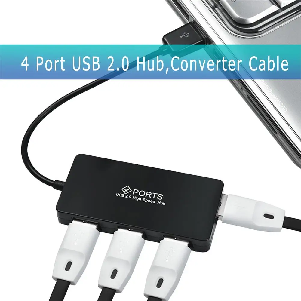 4 порта USB 2 0 Hub разветвитель адаптер конвертер кабель провод шнур для ПК ноутбуков