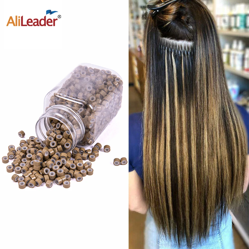 

5 мм Силиконовые Бусины с подкладкой для наращивания человеческих волос Инструменты с силиконовой подкладкой микробусины для наращивания ...