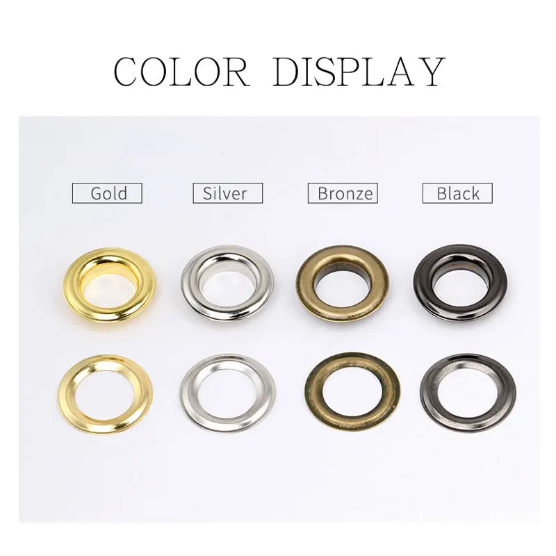 

Metal Black Nickel Eyelets with Grommet 4mm-13mm for Leathercraft Shoe Belt DIY Scrapbooking Cap Bag Tag Clothes Accessories