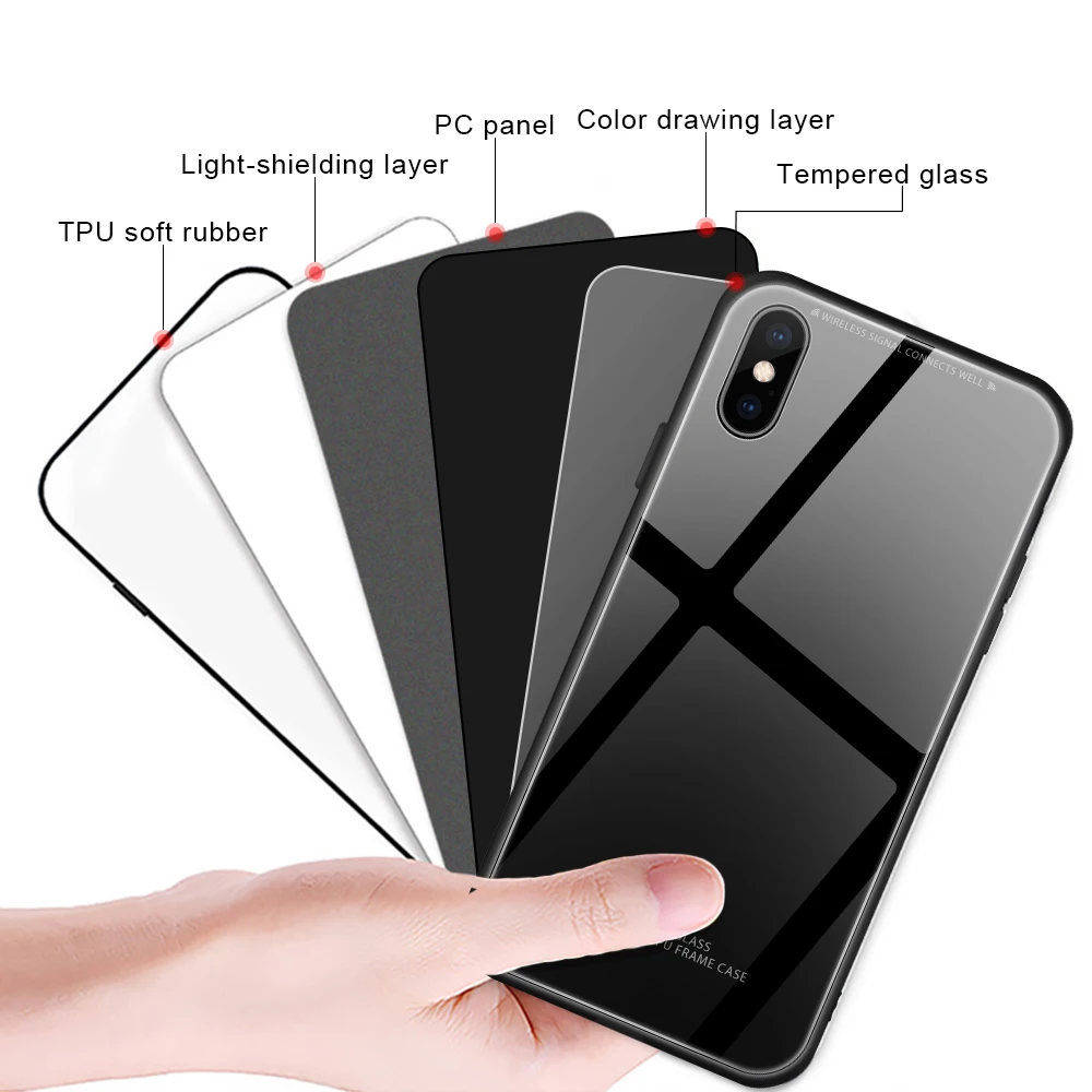 Чехол из закаленного стекла для iPhone X XR XS MAX 8 7 6 6s Plus Xsmax xr x | Мобильные телефоны и