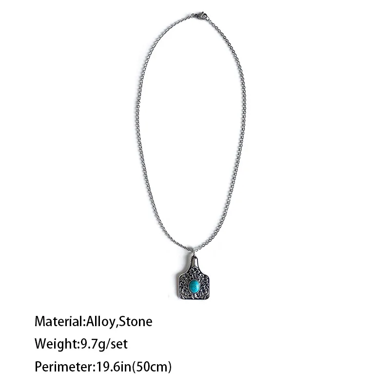 Ювелирные изделия в западном стиле бирюзовый камень корова бирка кулон ожерелья