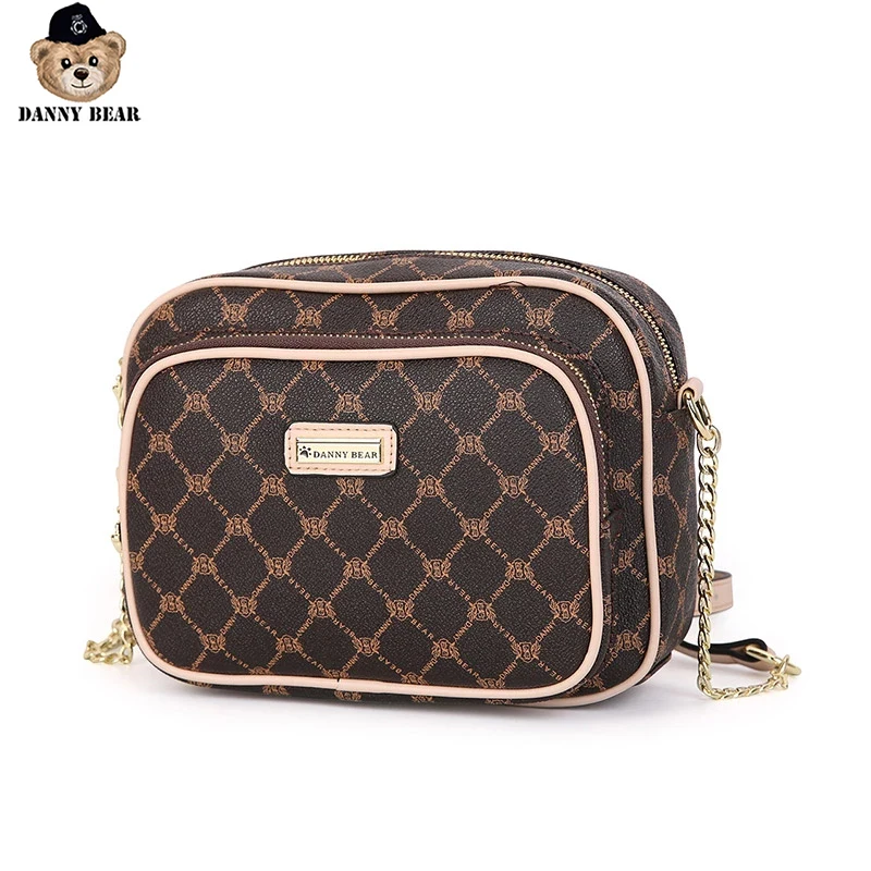 Сумка кросс боди Дэнни медведь в клетку винтажная Классическая модная