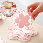 Подставка под кружку вишневого цвета для дома и офиса, противоскользящая чашка для чая, подставка под кружку для молока и кофе, теплоизоляционная посуда, коврик для стола, кухонная утварь