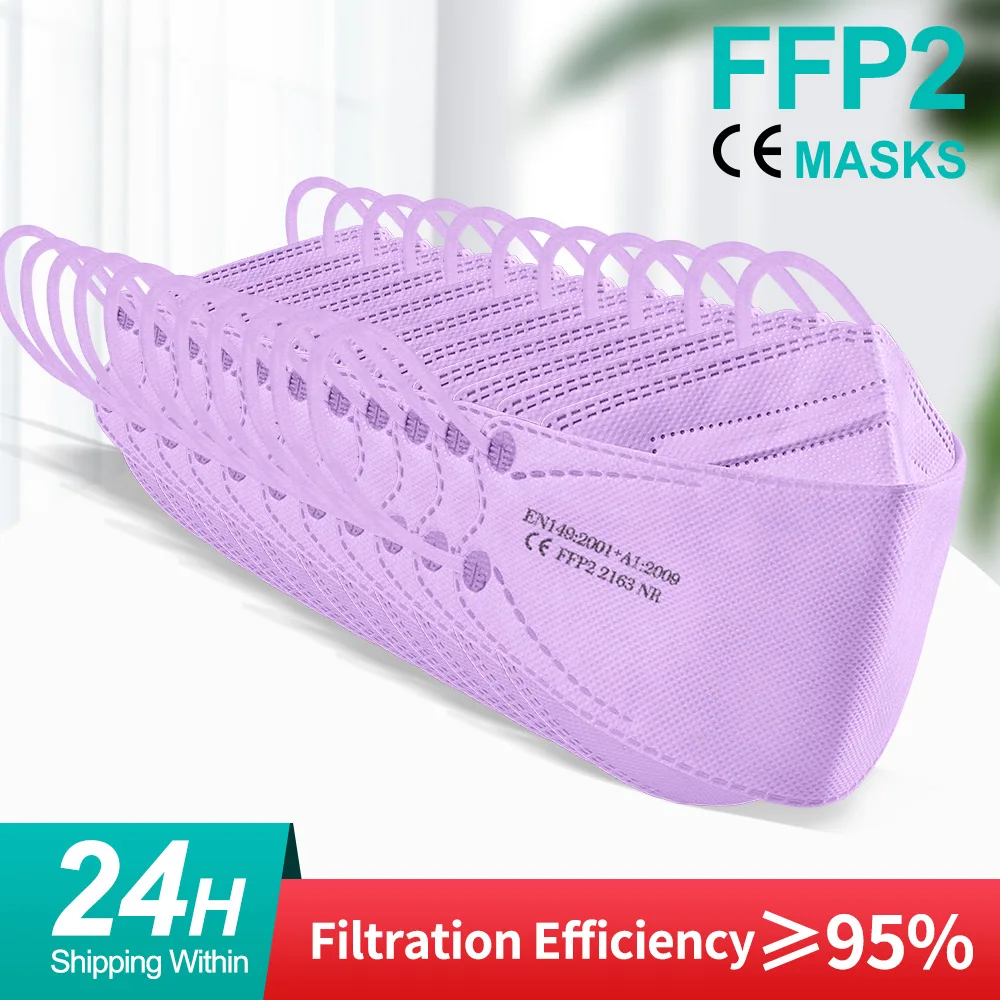 Многоцветная маска для взрослых KN95 Fpp2 Mascarilla одобренная респираторная с фильтром