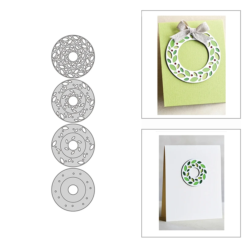 New 2021 Layered Leafy Wreath Doily Metal Cutting Dies for DIY Scrapbooking and Card Making Decorative Embossing Craft No Stamps