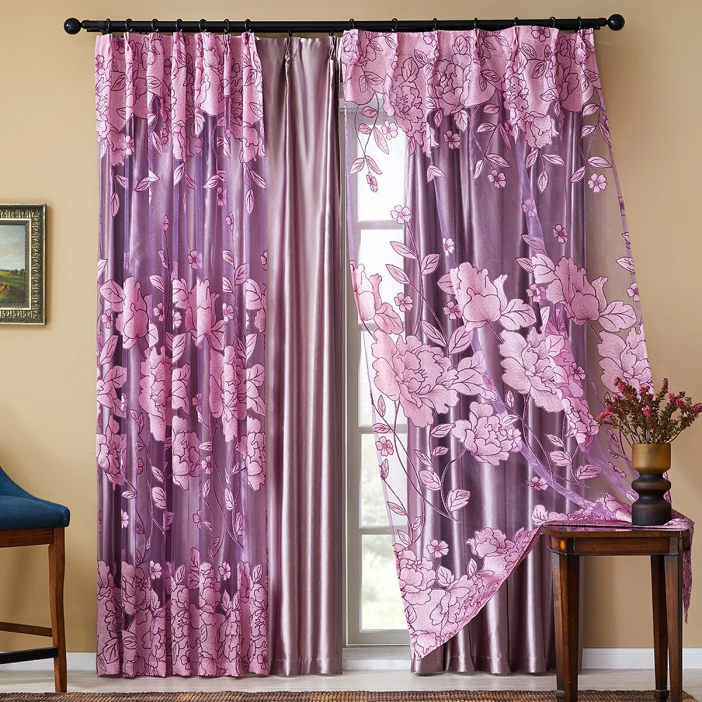 yokistg modern luxury embroidered sheer curtains for living room bedroom kitchen door tulle curtains drapes window treatments free global shipping