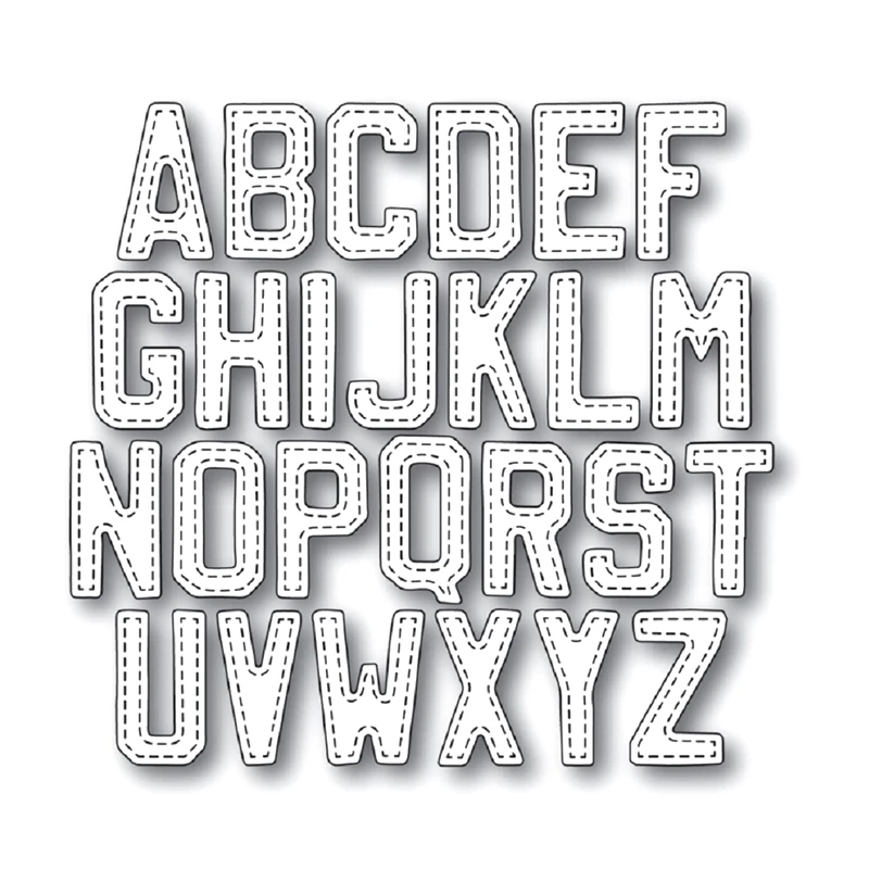 New Stitched Uppercase Letter Alphabet Craft 2020 Metal Cutting Dies for Scrapbooking and Card Making Decor Embossing No Stamps | Дом и сад