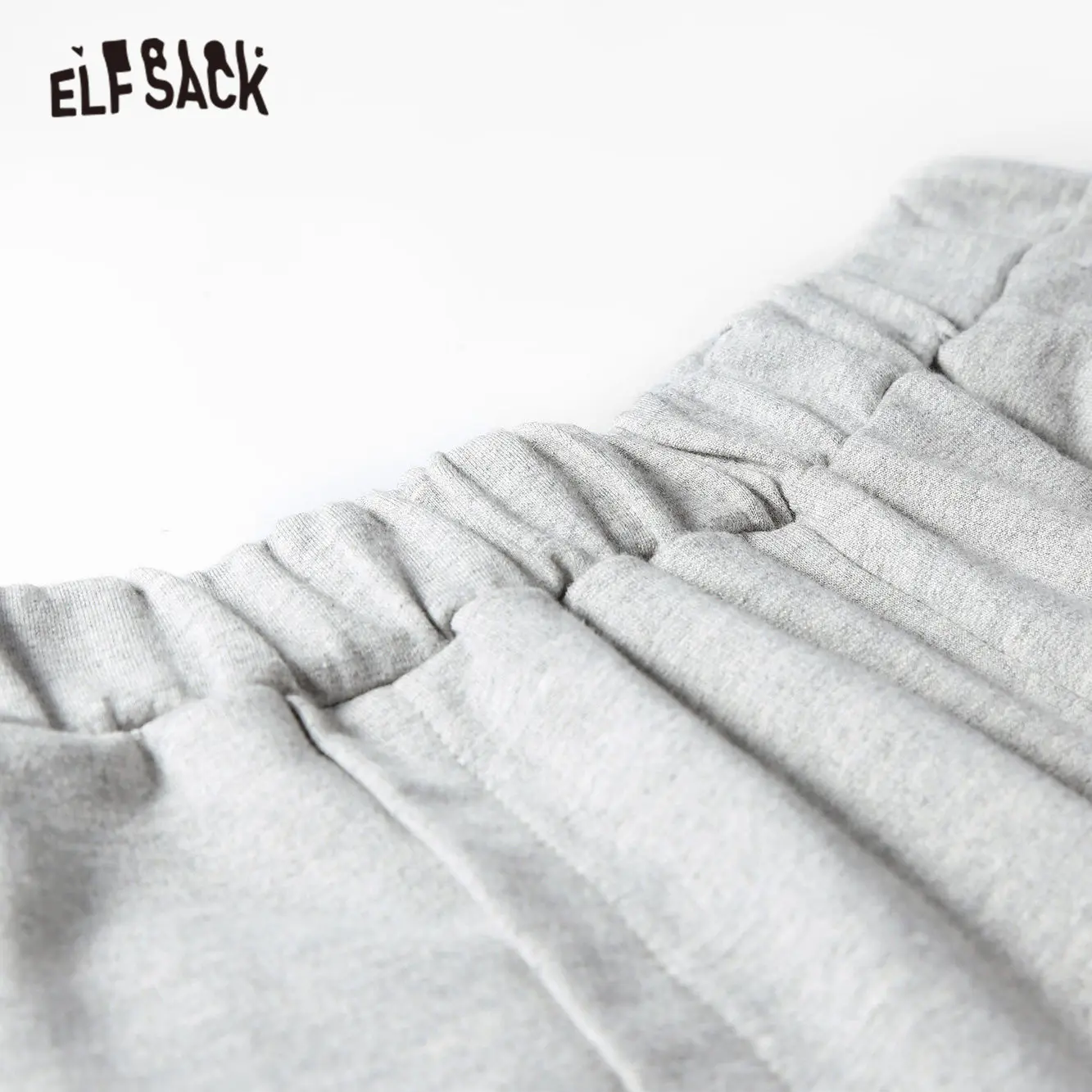 ELFSACK серые одноцветные с эластичной талией свободные повседневные для женщин