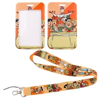 lx972 classic family cartoons lanyard keychain badge holder campus id card holder hang rope lariat lanyard key rings accessories