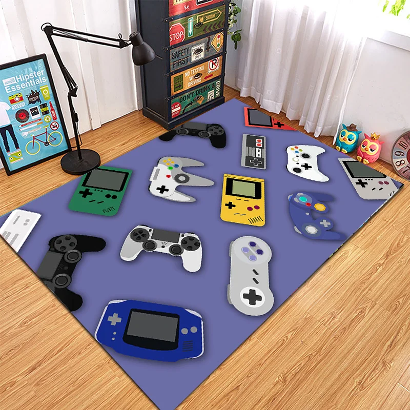 

Game Consoles Pattern Carpets Anti-Slip Washable Area Rugs Living Room Bedroom Floor Mats