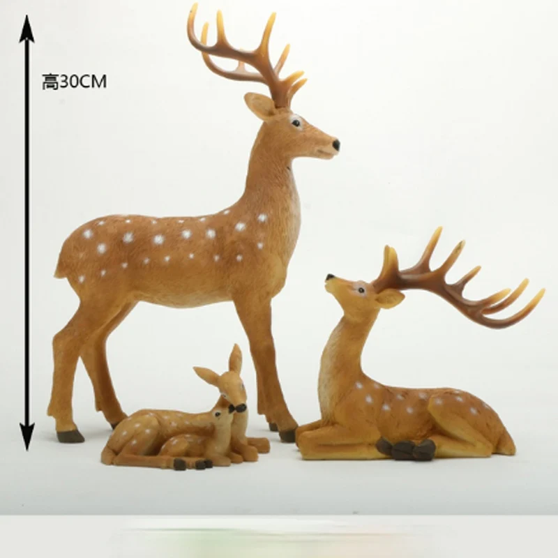 

Deer Figurine Resin Animal Statues Accessories Sculpture Craft Gift Home Decor Reindeer Livingroom Desktop Ornament