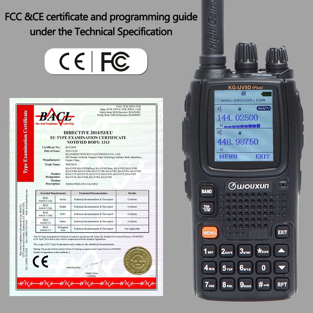 Wouxun KG-UV9D Plus Multi-Band Multi-functional DTMF 7 bands Ham Portable Set Two Way Raido Air Band Walkie Talkie way Radio | Мобильные
