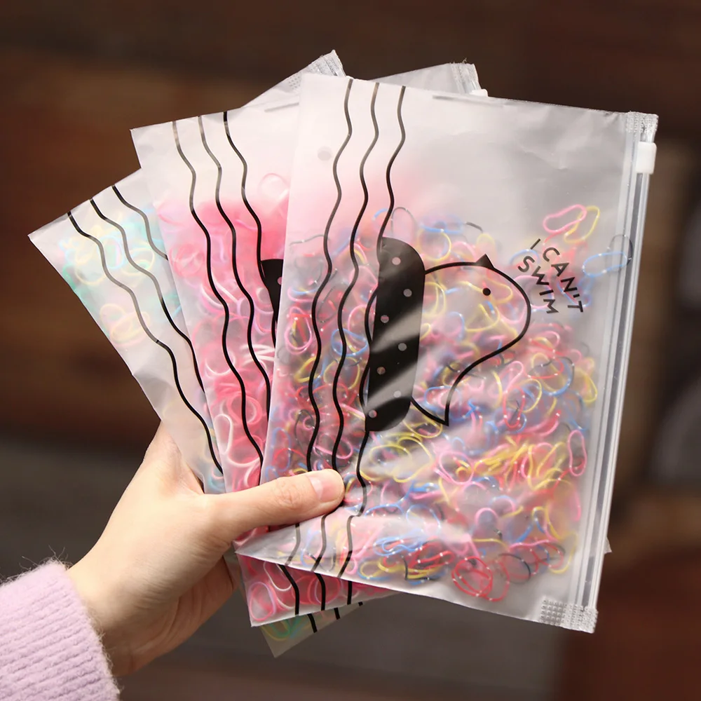 Женские разноцветные маленькие Одноразовые эластичные резинки для волос 1000