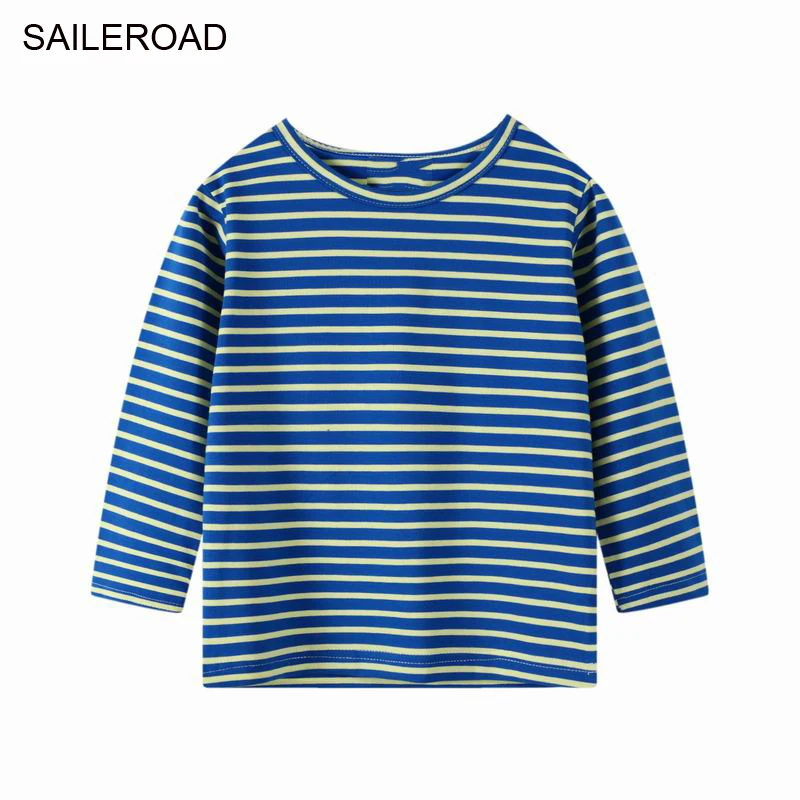 

SAILEROAD/хлопковые рубашки для детей осенняя одежда для мальчиков футболка в полоску с длинными рукавами топы, майки, футболки для детей От 2 до ...