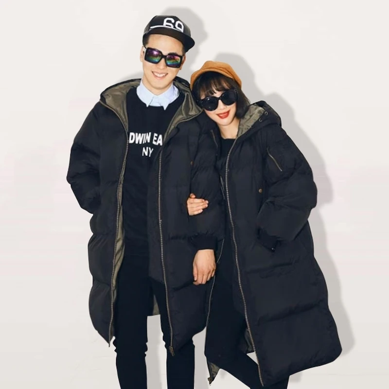 

Winter Couple Cotton Coat Long Korean Style Loose Comfortable Bakery Women's Cotton Jacket Thickened Down Cotton Jacket Q83