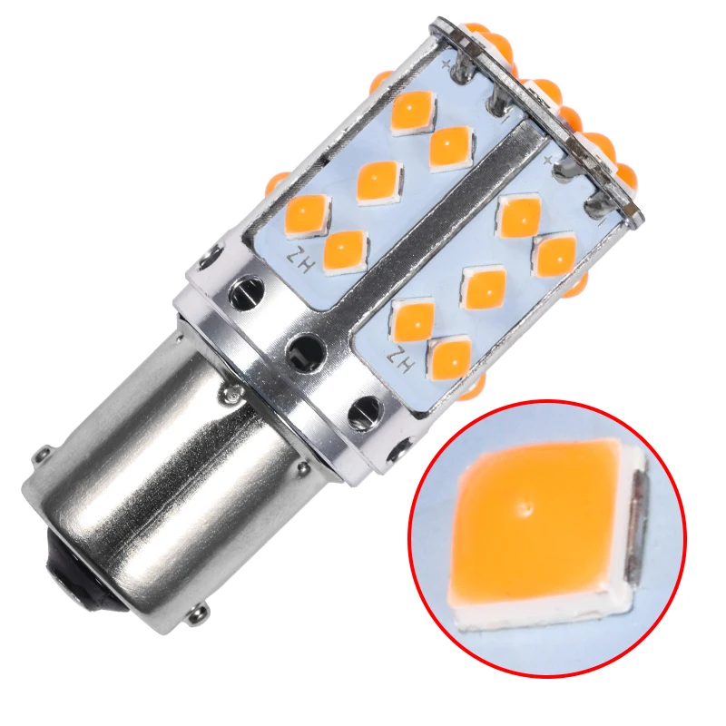 Светодиодная лампа T20 7440 WY21W 2 шт. 1156 BAU15S PY21W BA15S P21W оранжевая янтарная 6000 К