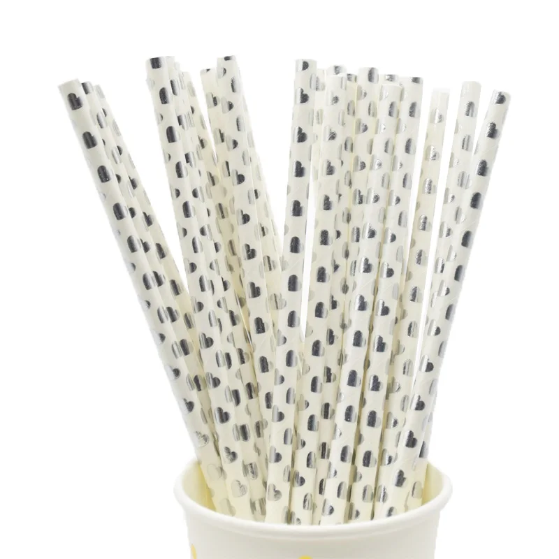25pcs straws 25 шт. год радужные бумажные соломинки Рождество Дети питьевой соломки для дней рождения вечерние принадлежности Свадебные украшения - Цвет: 25pcs straws