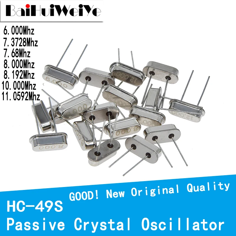 

10PCS/LOT HC-49S Quartz Crystal Resonator Passive Oscillator HC 49S 6.000Mhz 7.3728Mhz 7.68Mhz 8.000Mhz 10.000Mhz 11.0592Mhz
