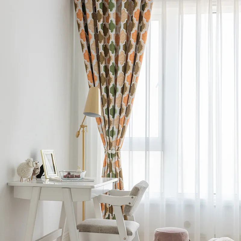 Геометрические высокоточные занавески с принтом для гостиной спальни затенение