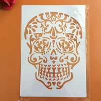 a4 29 21cm diy stencils wall painting scrapbook coloring embossing album decorative paper card templatewall skull stencil