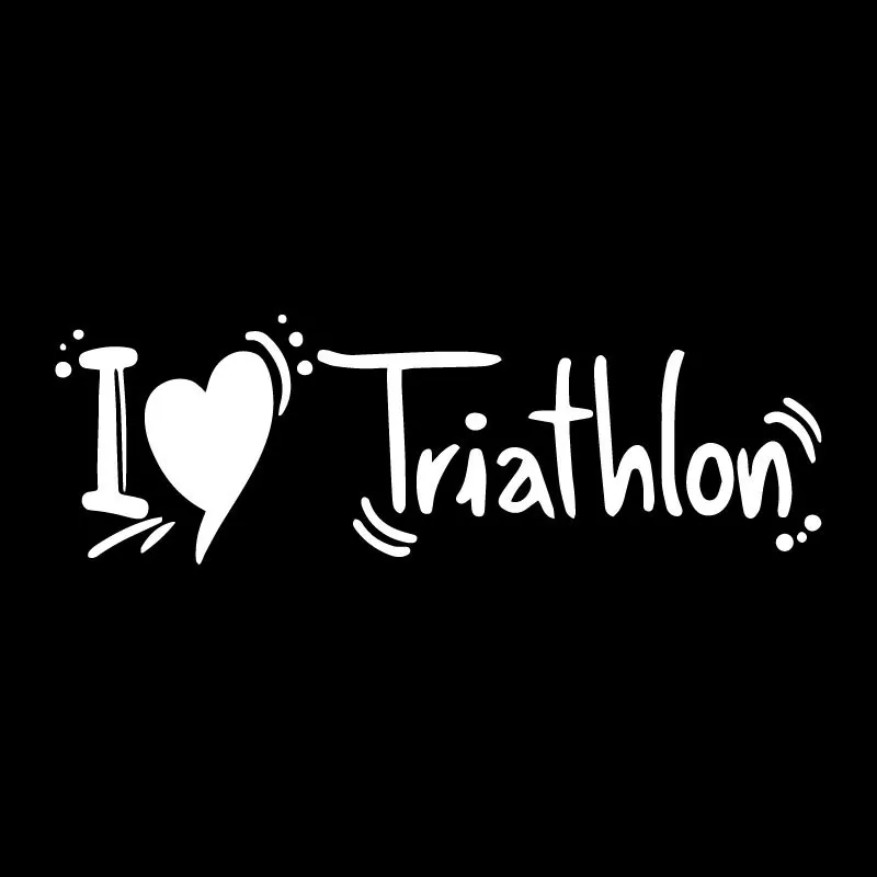 YJZT 17 3 см * 5 6 I Love Triathlon Sport Car Sticker модные милые аксессуары для автомобиля|Наклейки