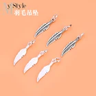 Кулон с пером, подвеска из стерлингового серебра S925 пробы, ювелирный материал, аксессуары для браслетов из бисера ручной работы