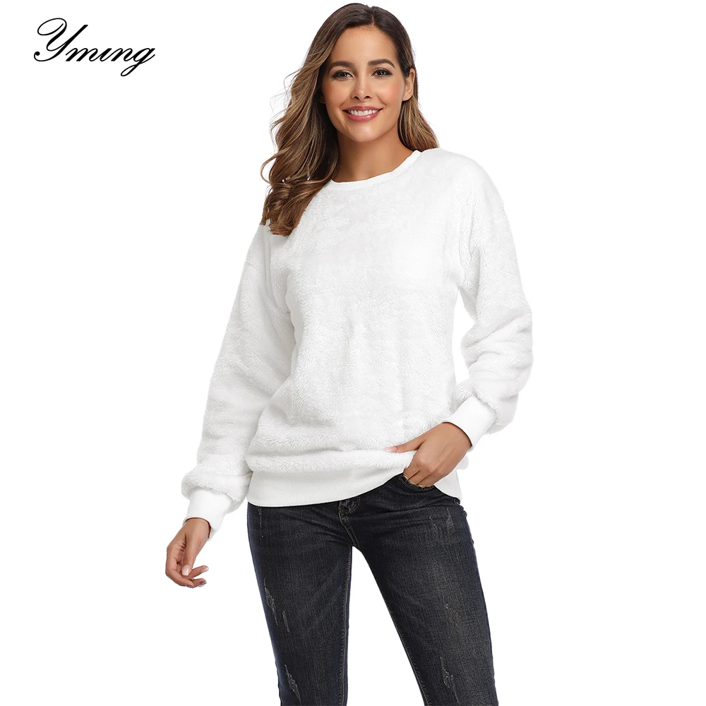 

YMING Women's Sweater Winter Warm Solid Color Shirt Fashion O-Neck Casual Pullover Loose Top Blouse Comfortable Sweater S-2XL