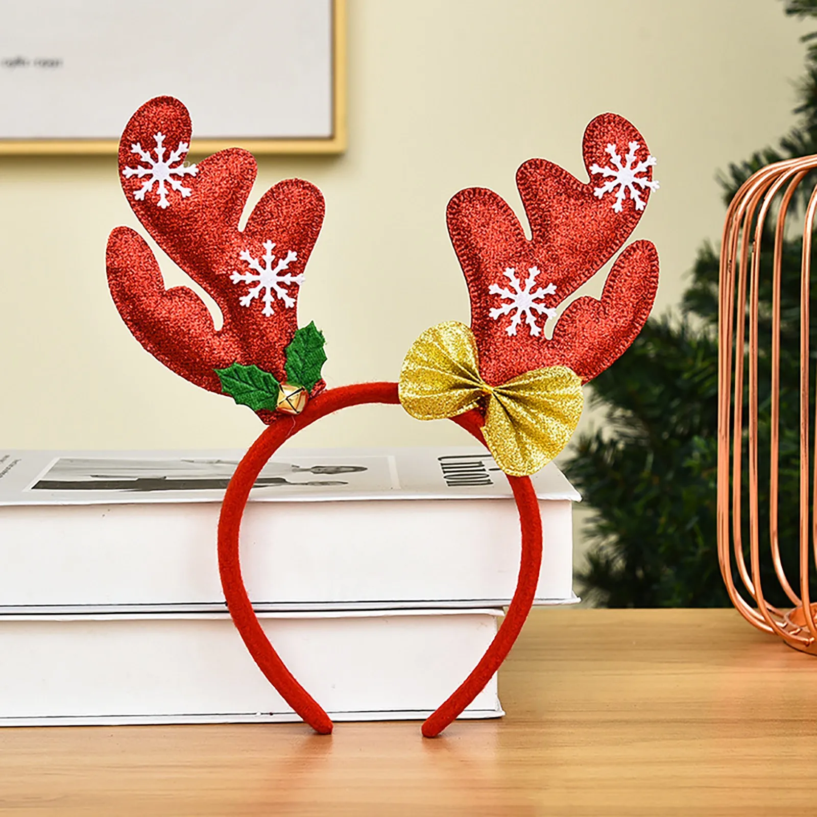 

Рождественская повязка на голову, Женская повязка на голову с Санта-елкой, оленем, оленями, модные украшения для вечеринок, повязка для воло...