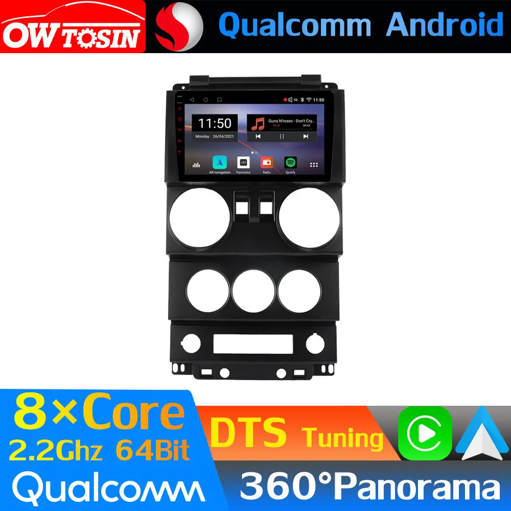 Автомобильная мультимедиа Qualcomm 8 ядер Android для Jeep Wrangler Unlimited 3 JK 2008-2010 GPS 360