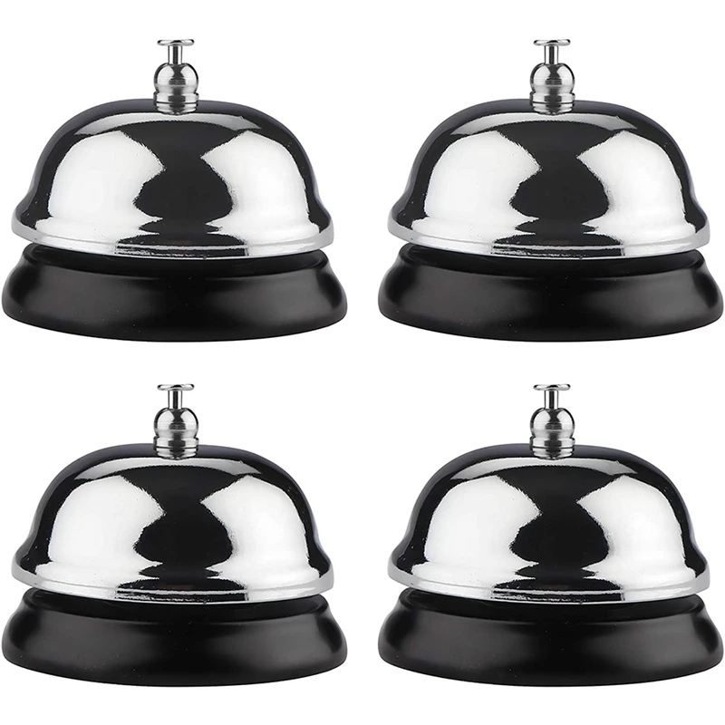 4-Pack Table Bell, Reception Bell For Hotel Reception / Restaurant / Bar, Porter Kitchen Counter Bell, Table Bell