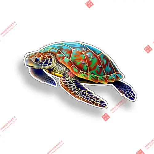 

Creative PVC Sea Turtle Sticker Colorful Laptop Cup Cooler Car Vehicle Window Bumper Decal Car Decal Decoration Laptop