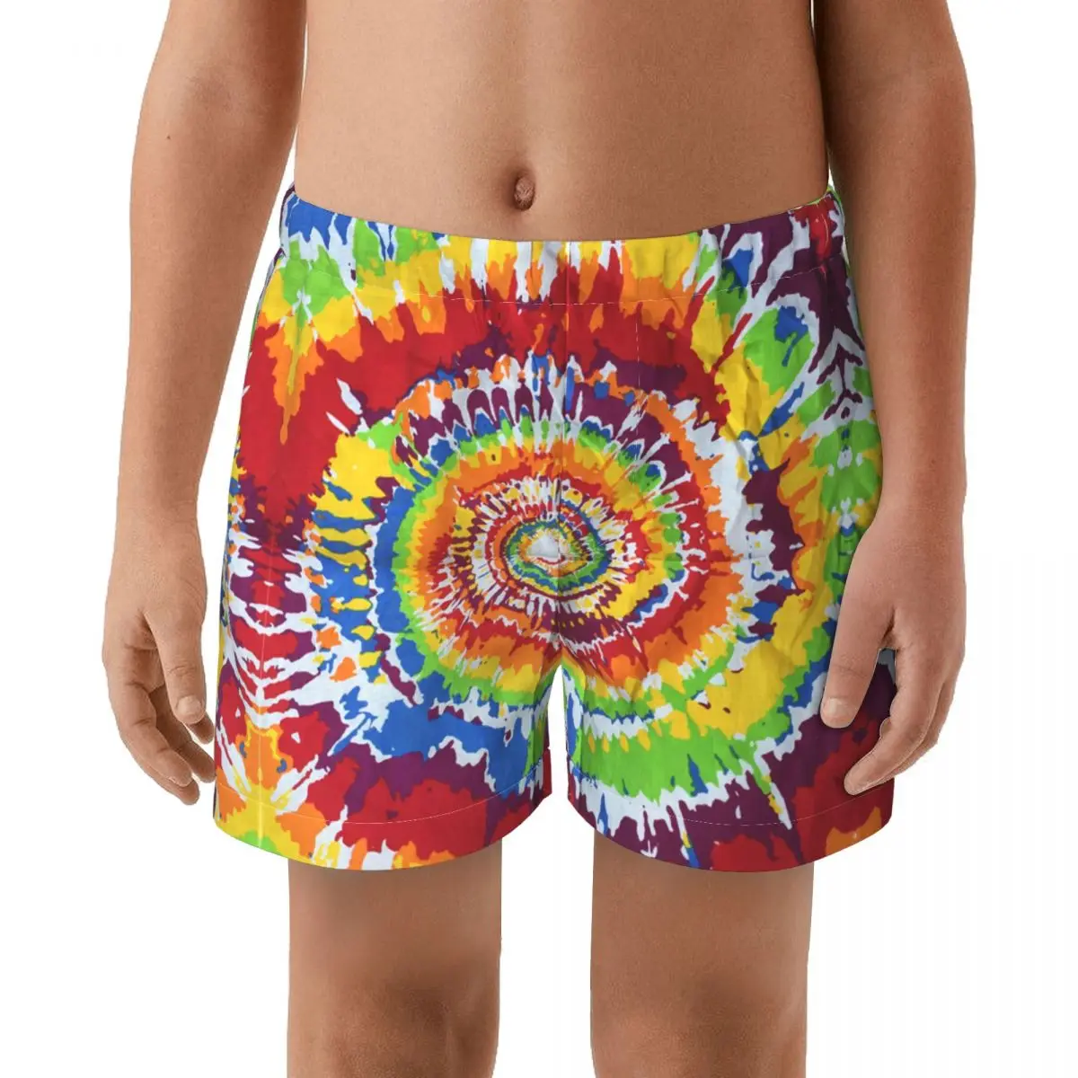 

Tie Dye kid Printing Swimwear Shorts Swimming Breathable Built-In Beam Line Briefs Swimming Trunks Beach Wear