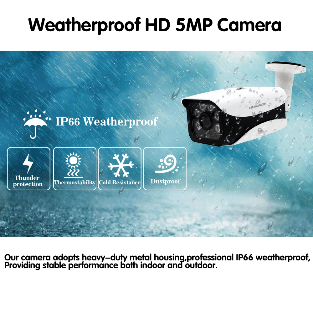 HD 5MP H.265 видео наблюдения 8 камера s комплект камеры безопасности для CCTV Крытый