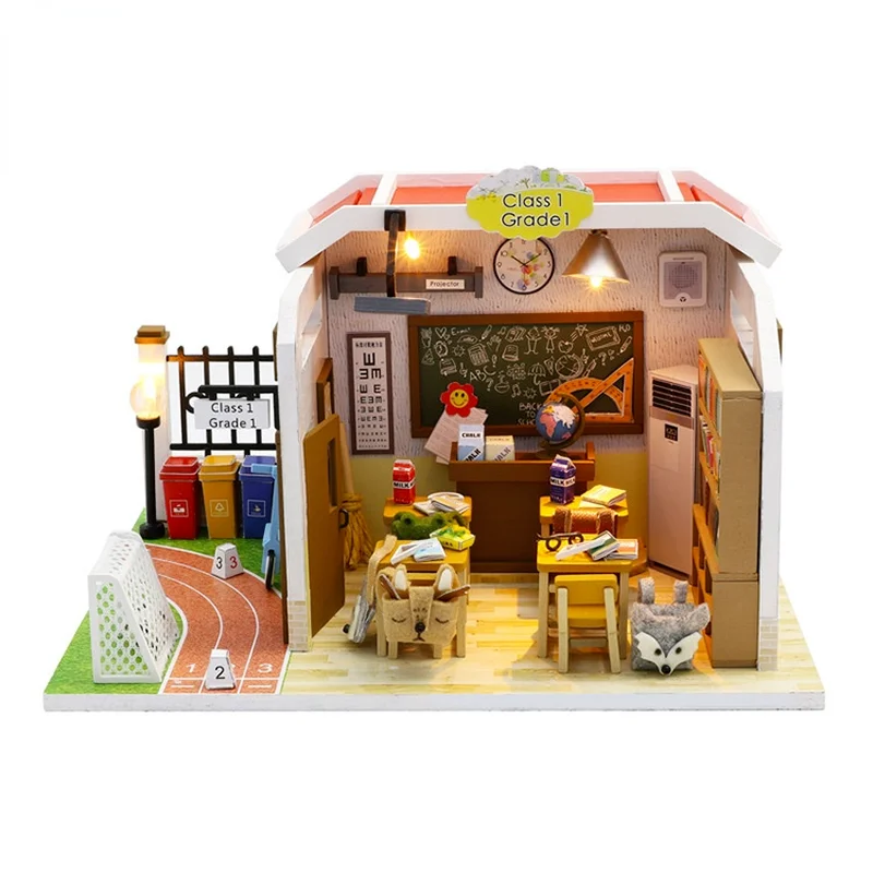 

Miniature Doll House Kit Building Model Room Box Small House Wooden Doll House Furniture Child Christmas Gift Toy