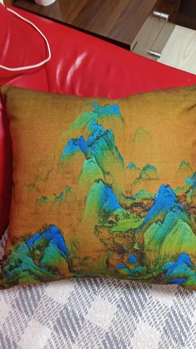 

Fyjafon Pillowcase 50*50 Cotton Linen Back Cushion Cover 1 side Printed Thick Pillow Case Bedroom Living room Pillow Cases 45*45