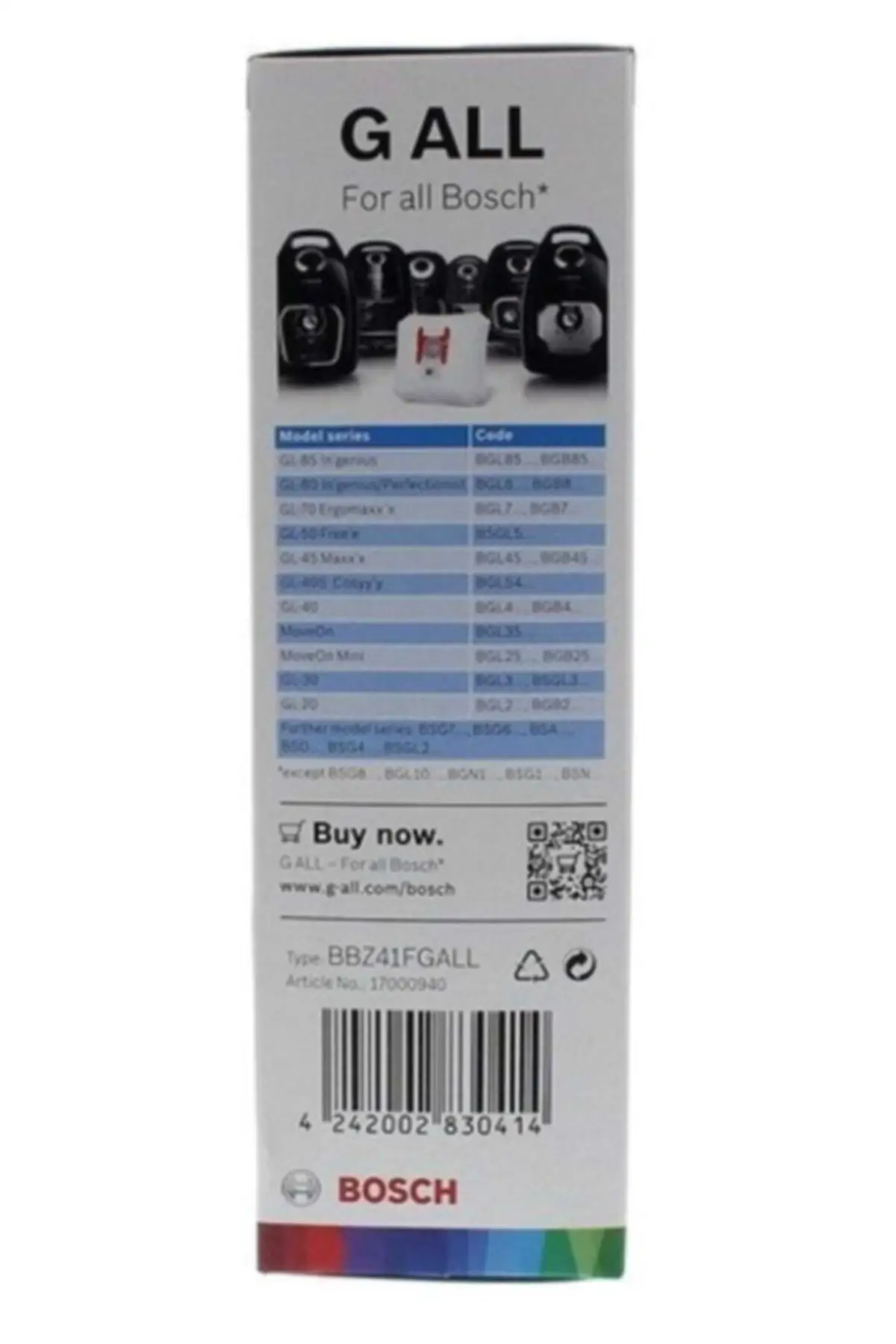 

MHK Parts Siemens Profilo G Type Bbz41fgall Cleaner Bag Super Quality
