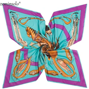 2020 саржевый шелковый шарф квадратный платок Бандана с принтом лошадей зимние шарфы для женщин шали люксовый бренд шелковые шарфы палантины