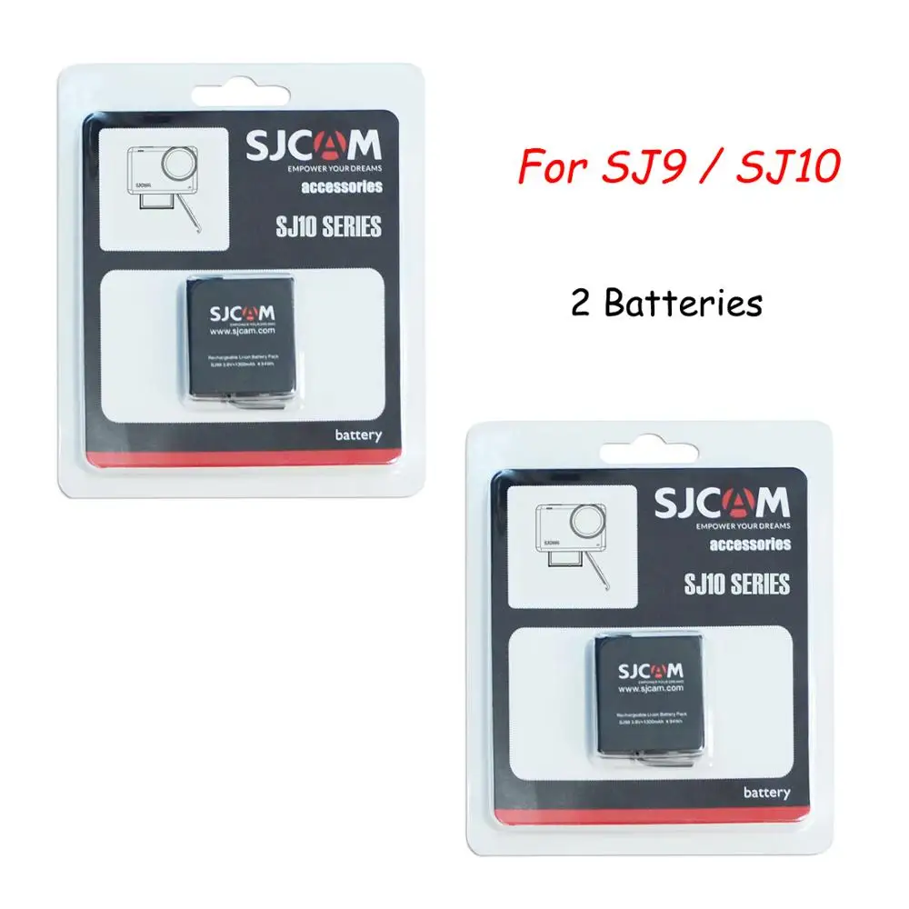 

SJCAM SJ9/SJ10 Universal Battery (2 x Batteries) 1300mAh Rechargeable Li-ion Battery for SJCAM SJ9/SJ10 Series Camera