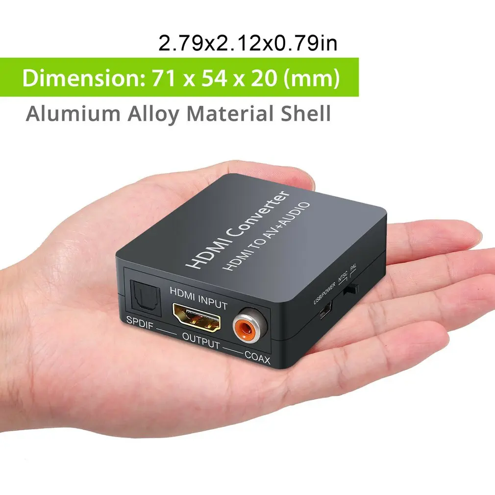 HDMI в AV 3RCA CVBS композитный видео конвертер Toslink коаксиальный адаптер для ПК