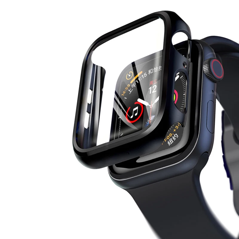 Case+Tempered Glass For Apple Watch 40mm 44mm Series 5 4 Screen Protector coverage Bumper case for i watch 3 2 38mm 42mm | Мобильные