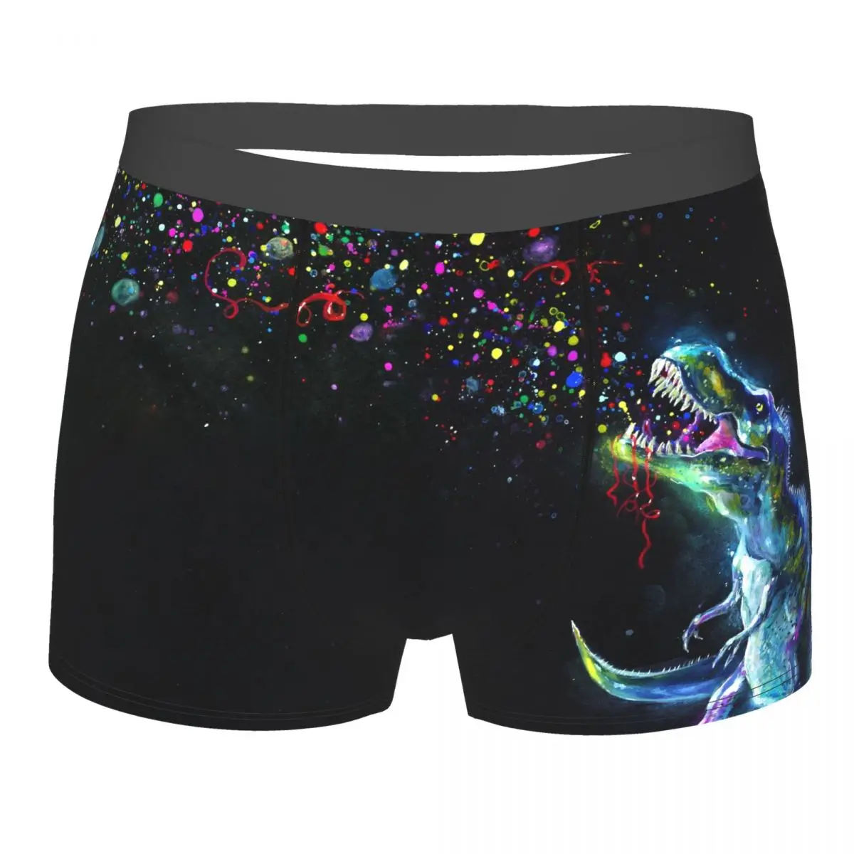 

Mens Boxer Briefs Underwear Glowing Dinosaur Tyrannosaurus Rex Galaxy Printed Adult Boys Trunks Underpants