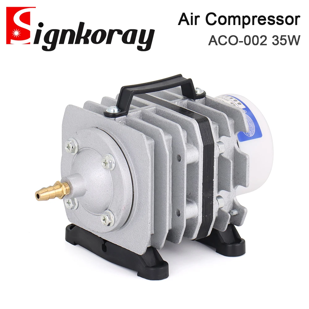 SignkoRay 35W ACO-002 hava kompresörü 40L/Min elektrik manyetik hava pompası için CO2 lazer oyma ve kesme makinesi