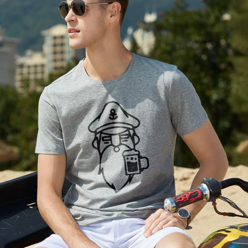 

Newest Fashion Graphic T-Shirts Cotton Top Tee Beer Man Design T Shirt Novelty Beard Print Short Sleeve Tees Plus Size XS-XXXL