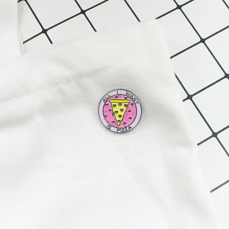 Все что я хочу это пицца новинка эмалированная булавка на лацкан воротник