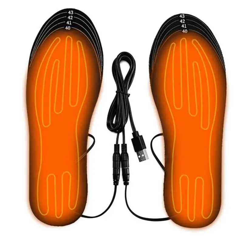 

2pcs 1 Pair Heated Insoles Washable Cuttable Thermal Soles Winter Foot Warmer For Men Women Fishing Hiking Skiing