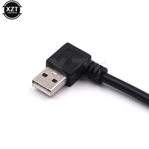 Кабель USB 0,2 A, штекер-гнездо, 90 градусов, Удлинительный адаптер М, штекер-гнездо, левый черный кабель, кабель для передачи данных