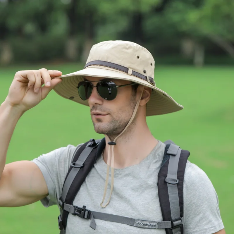 

Outdoor Foldable Beach Fishing Hat Summer Sun Hats Anti-UV Breathable Male Sun Caps Hiking Camping Bucket Hat