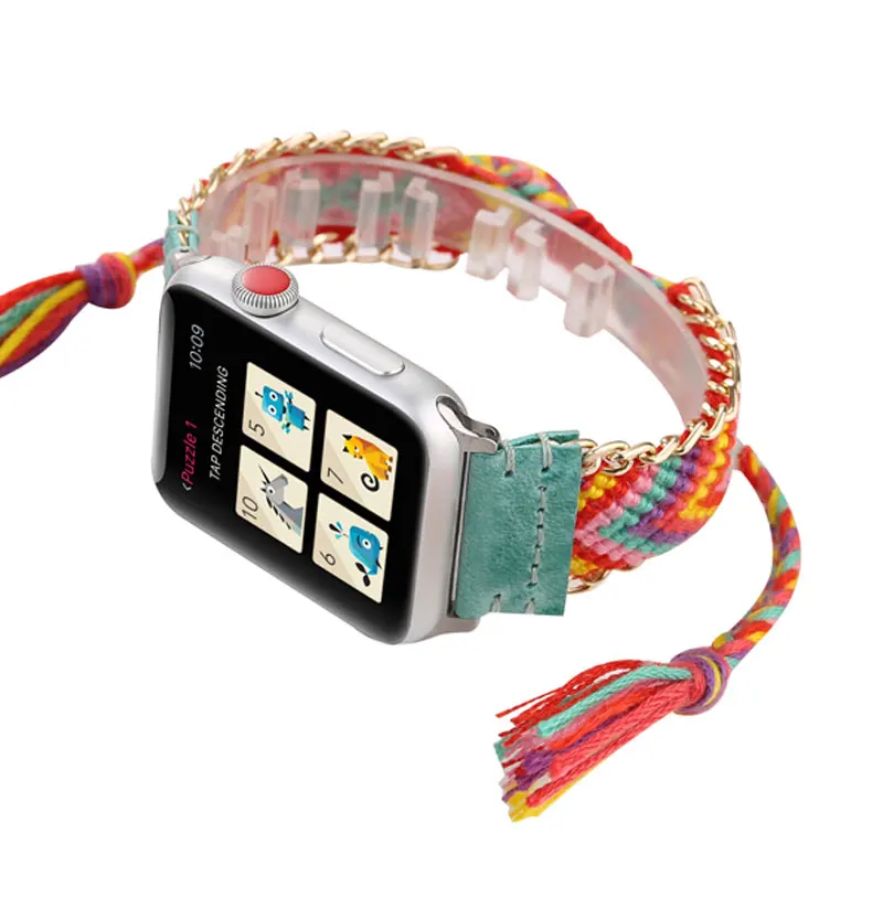 

Strap for apple watch band 44mm 40mm iwatch strap 42mm 38mm Handmade Braided rope belt for bracelet apple watch serie 5 4 3 6 SE