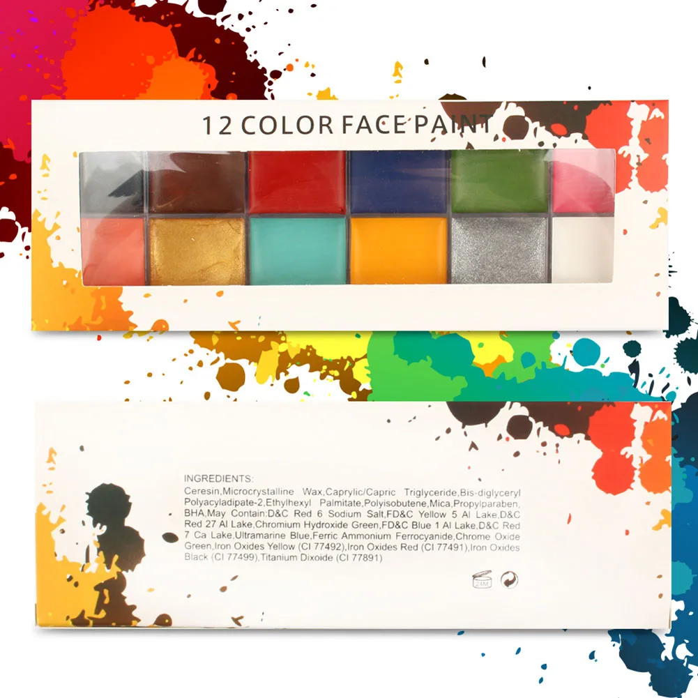 

New Face Body Paint Pigment Oil Painting 12 Colors Make Up Tools for Halloween Party SCI88